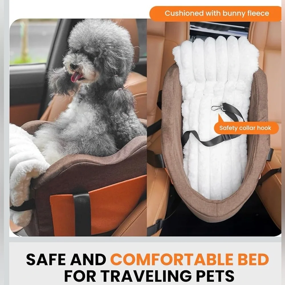 NWT Center Console Dog Car Seat for Small Dogs (up to 13.5 pounds)with Fleece